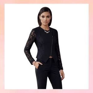 Max and Riley Black Lace Asymmetrical  Jacket M